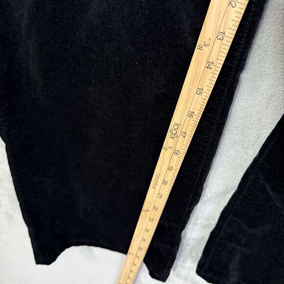 J Jill Velvet Pants 16P Black Petite Straight Leg Soft Stretch Luxe Minimalist - Picture 8 of 9
